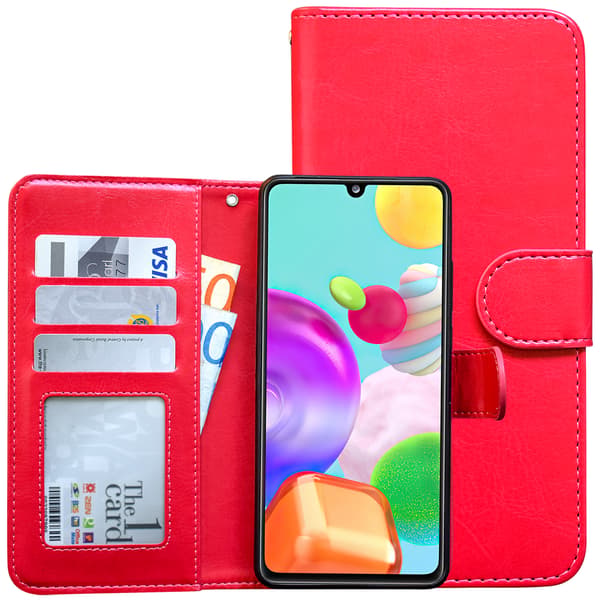 Galaxy A41, nahkakotelo, suoja, ruskea Brun