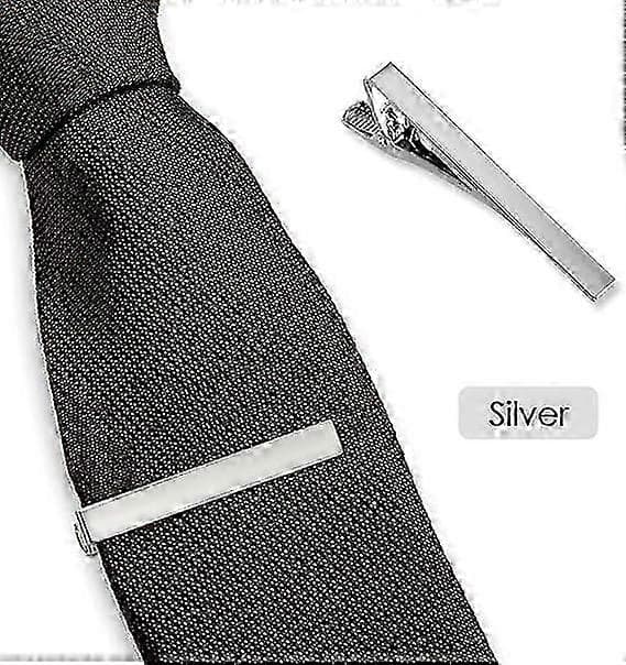Slipsnålar för män, 3-pack klassiska slipsnålar silver guld svart slips slipsnål klämma lämplig för bröllopsdag affärer och dagligen 5,8 cm