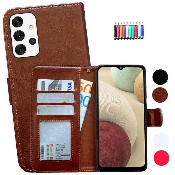 Galaxy A32 5G, Läderfodral, Skydd, Rosa Rosa