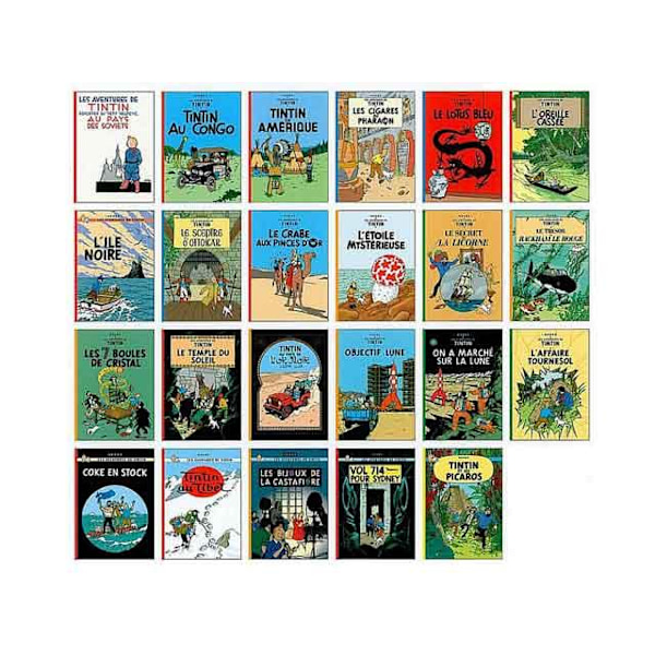 Tintin - 26 Vykort - Alla albumframsidor plus 3 extra exklusiva kort multifärg