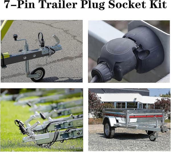 Pin Trailer Stik Han 7 Pin Koblingsstik Til Bilanhængere, Campingvogne, Cykelstativer