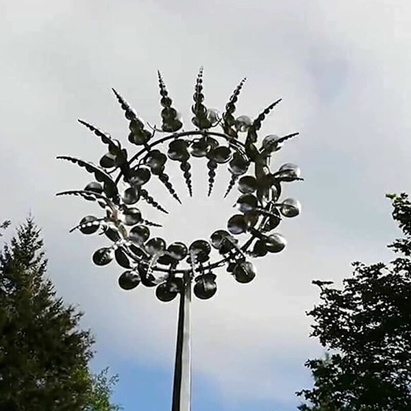 Väderbeständig kinetisk väderkvarn, unik trädgårdsdekoration, högkvalitativ hållbar skulptur med enkel installation, visuell sensation utomhus