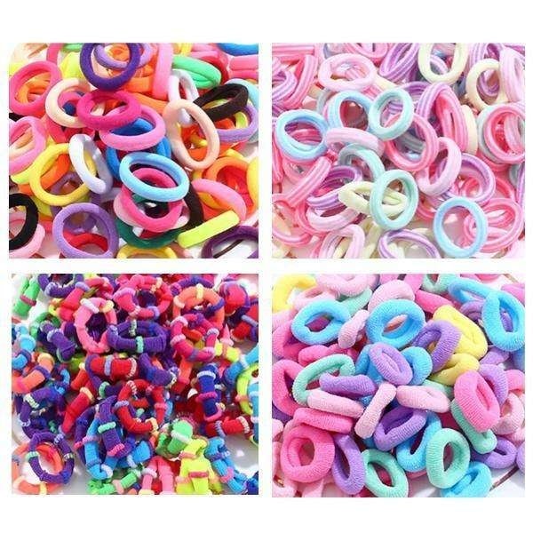 100st Mjuka Hårsnoddar, Hårband, Hair bands MultiColor NR 1