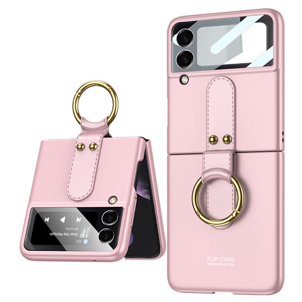Matt PC &amp; TPU Lyxskal för Samsung Galaxy Z Flip 5, Stöttåligt Ultratunt Skal med Metallringstöd för Säkert Grepp &amp; Trådlöst
