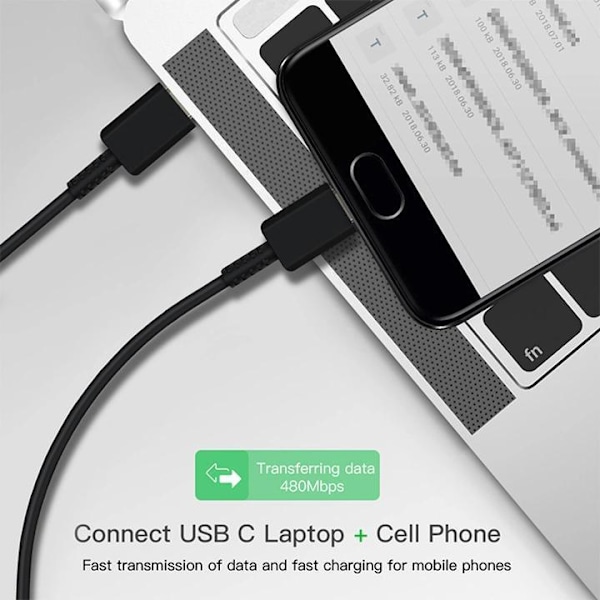 Snabbladdare 20W för Samsung USB-C + 1M USB C-kabel Svart