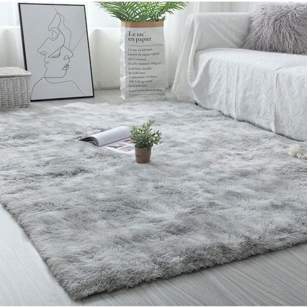 Lyxiga Ultramjuka Mattor för Vardagsrum, Halkfri Fluffig Ryamatta, Elegant Texturerad Matta Lämplig för Sovrum, Barnrum, Barnkammare, Hem