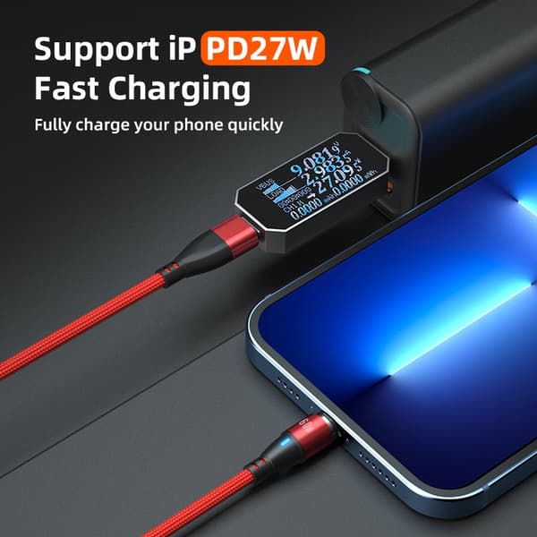 2-pak USB-C 2m 60W hurtigopladning, magnetisk opladerkabel, sort