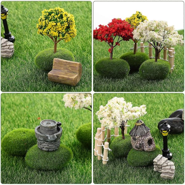 1 sæt fehave-miniaturer terrariumindretning minihaveindretning miniaturefigurer fehavetilbehør