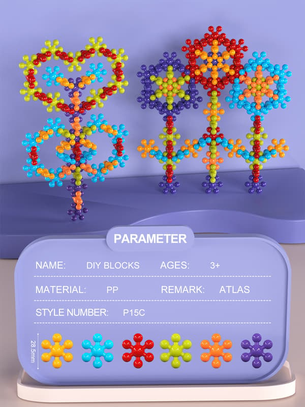 DIY Regnbuefarvede Blomsterformede Byggeklodser – Ca. 112-delt Pædagogisk Legetøj til Alderen 3–6
