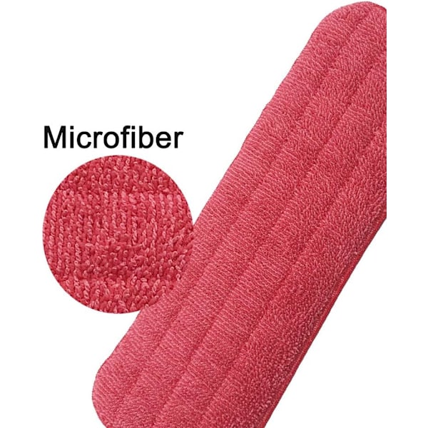 Mikrofiber Spraymopp Ersättningshuvuden, Perfekt För Hemmet, Konstruerade Golv, Lätt Att Använda, Set Med 3 Röda Mikrofiber Rengöringsdynor För Trägolv