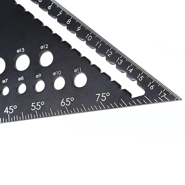 Firkantet tømrer, metal aluminium trekant lineal, multifunktionel