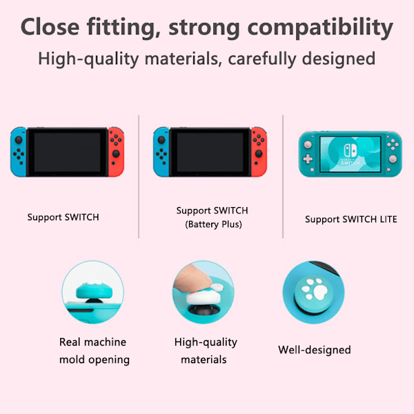 Tumgreppskåpor med kattklodesign, joystickkåpa för Switch & Lite, mjuk silikonöverdrag för Switch-kontroll