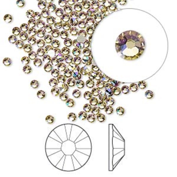 Swarovski flat back strass, 2.1-2.3mm, cr. luminous green, 20st grön