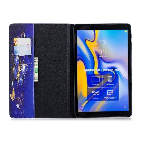 Samsung Galaxy Tab A 10.5 mönstrat flipfodral i läder - Lila Fjärilar Lila