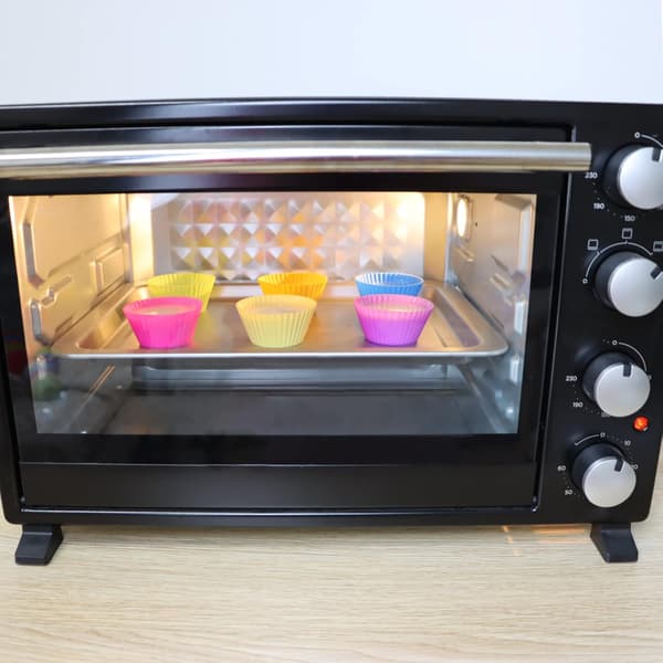 Silikon bakeformer, gjenbrukbare muffinsformer, 7-pakning