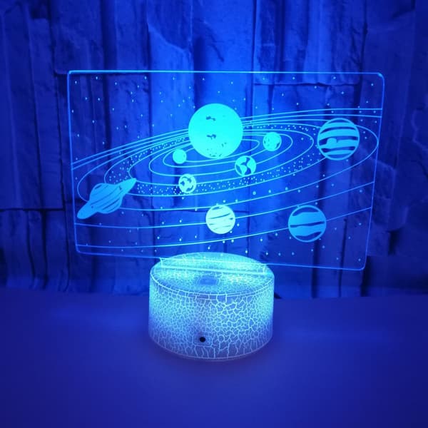 3D børnelampe med galakseillusion