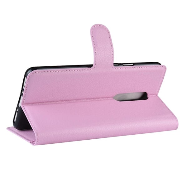 OnePlus 7 Pro - Litchi Plånboksfodral - Ljus Rosa LightPink Ljus Rosa