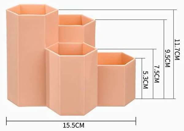 Sekskantet Penneholder, Plast Sekskantet Penneholder, Multifunktionel