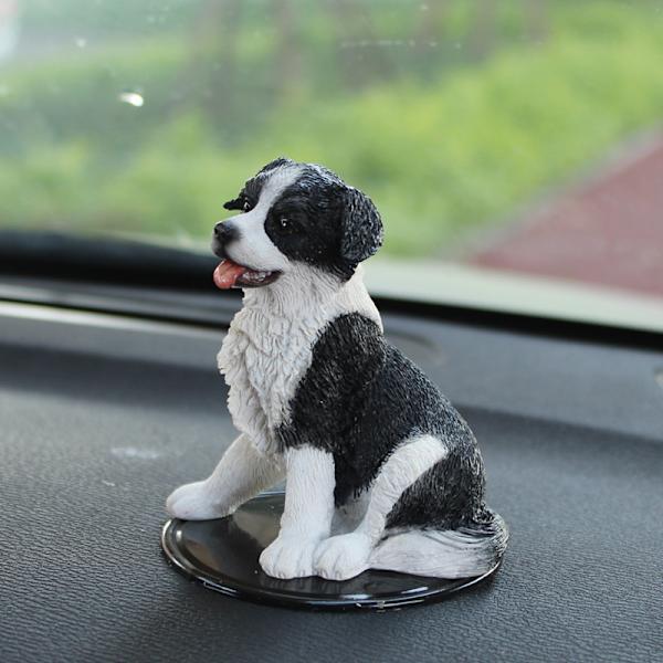 Sød Border Collie Bilmodel Bildekoration Skrivebordsindretning
