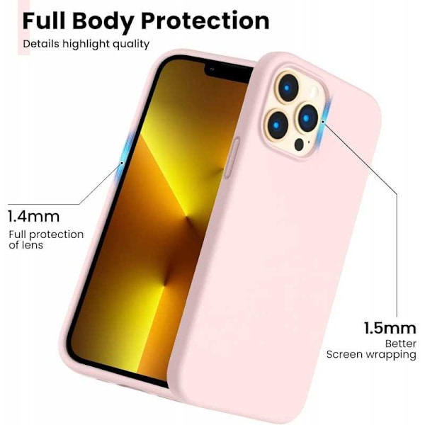 Gummibelagt Stöttåligt Skal iPhone 13 Pro Max - Rosa