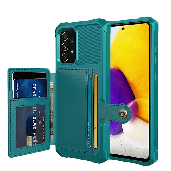 Samsung Galaxy A52 - Praktiskt Skyddsskal med Korthållare Blå