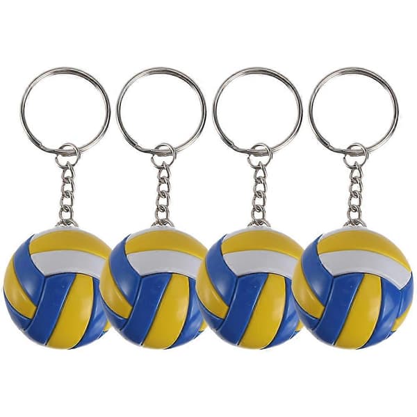 4 stk. dekorative nøgleringe bærbare volleyballnøgleringe udsøgte hængende taskevedhæng