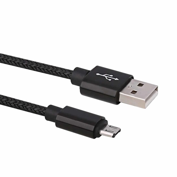 Extra Hållbar 1m Micro-USB Quick Charge 3.0 Laddkabel (Svart) svart