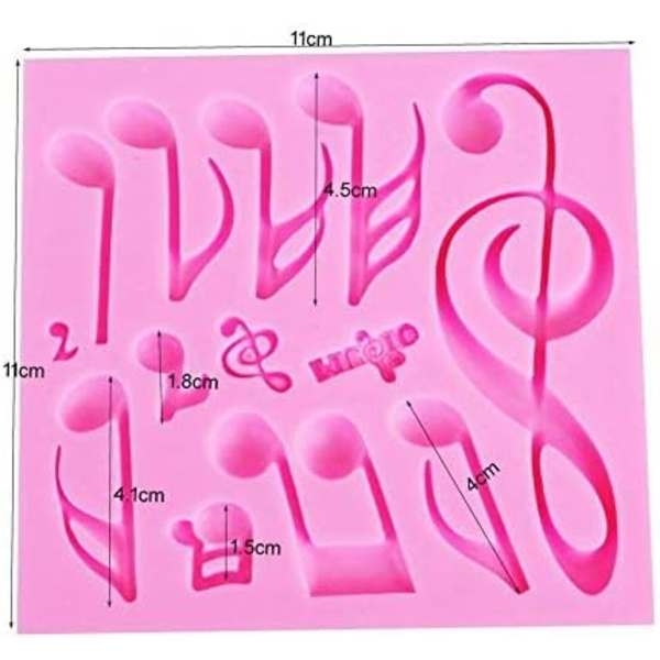 Musiknodeform Silikoneform til Fondantkage Sukkerpasta Chokolade