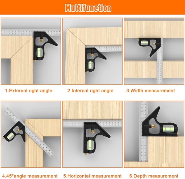Kombinationssvår, 12'/300mm Rostfritt Stål Combo Square Carpen