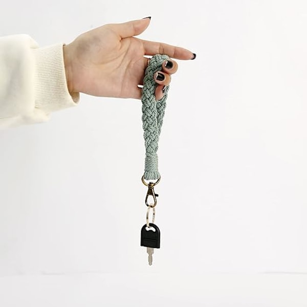 2 stk. Boho Makrame Nøglering Håndlavet Armbånd Nøglering Nøgle