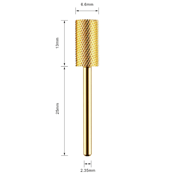 Nageltrimmerkarbidfäste cylinder 2,35 mm bit gelnaglar medium slipning akryl manikyr, pedikyr, slipning kropp akrylnaglar