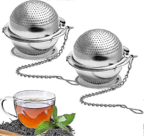 2 stk. te-infuser 5,5 cm. Te-infuser i rustfritt stål med kjetting og drypp A