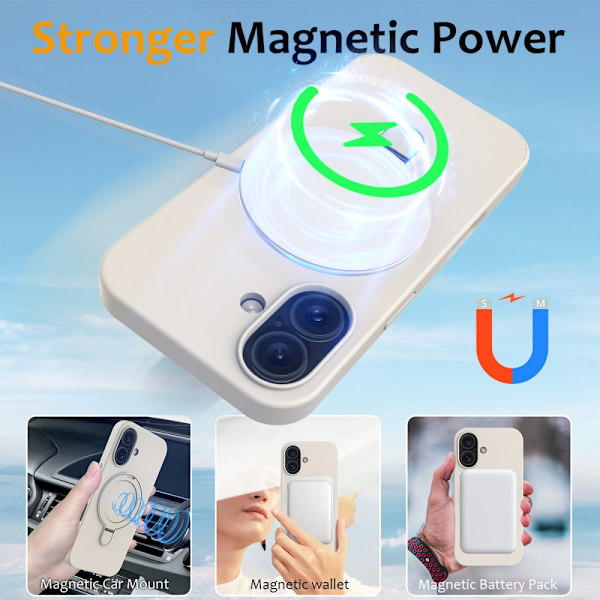Silikonskal Kickstand MagSafe iPhone 16 Beige