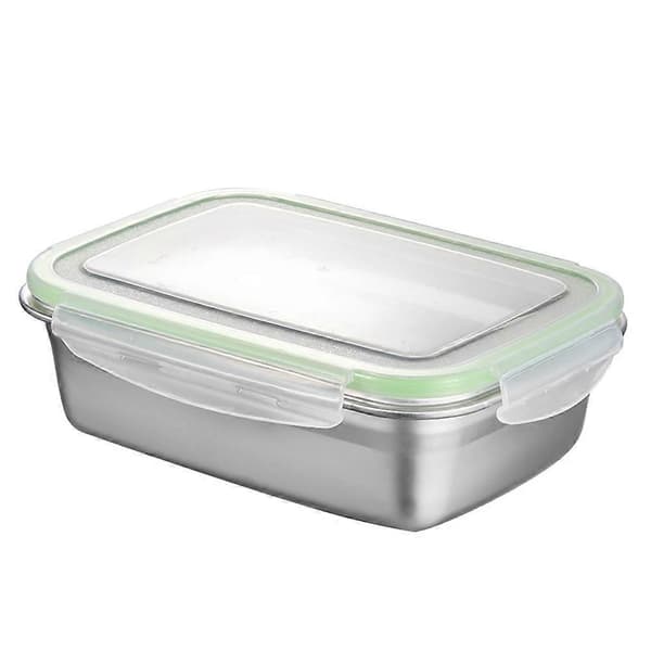 Matboks i rustfritt stål, forseglet, varmeisolerende matbeholder for hjemmekontor (grønn, 350 ml)
