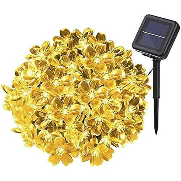 7M 50 LED K?rsb?rsblomma Solcell Ljusslinga Tr?dg?rd Fairy Ljus