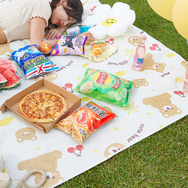 Vattentät hopfällbar filt pläd tyg picknickmatta, lämplig