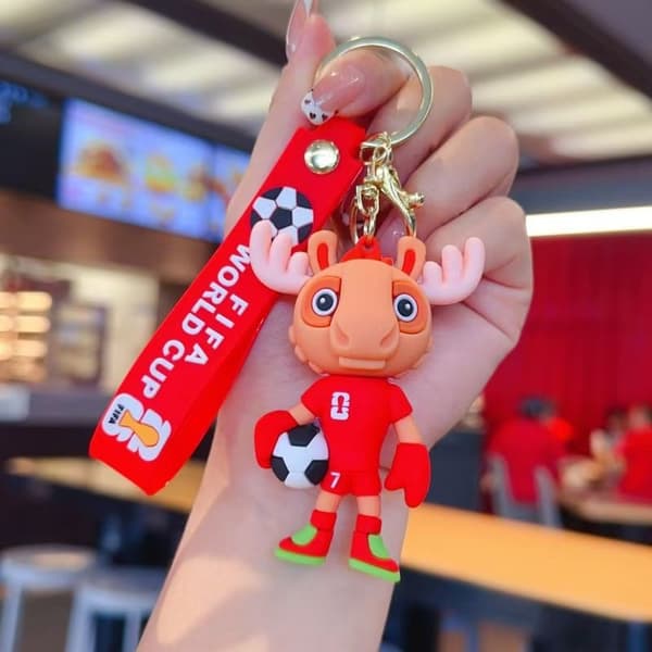 Sæt med 2: 2026 USA-Canada-Mexico VM Maskot Figur Nøgleringe – Trendy Samleobjekter til Studerendes Rygsække B
