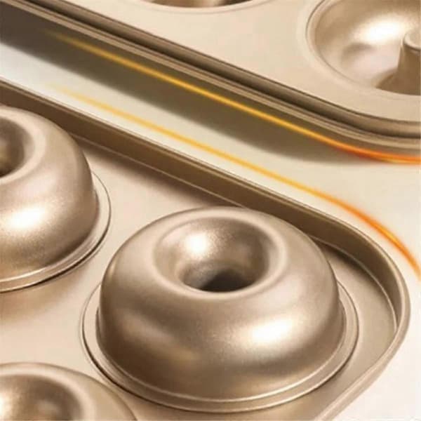 Huller Donut Kageform DIY Chokolade Kage Dessert Cookie Muffin Bageform Håndlavede Redskaber 6 Kop Guld