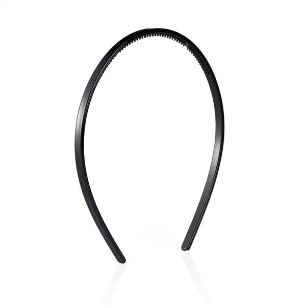 Svart 8 mm. bred tandad plastdiadem