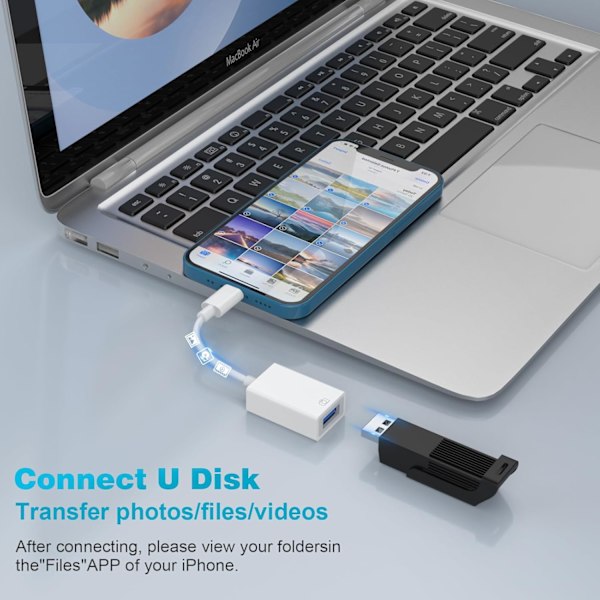 Lightning til USB-kameraadapter Lightning hun USB OTG-kabeladapter