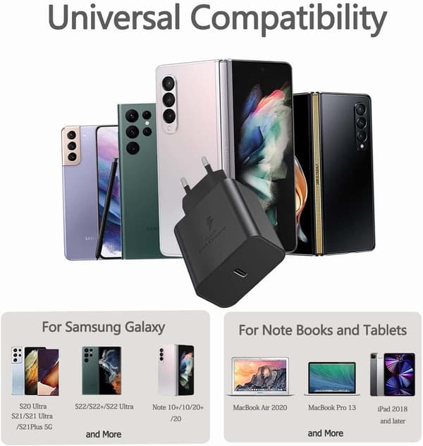 Hurtigoplader 45W til Samsung USB-C Sort