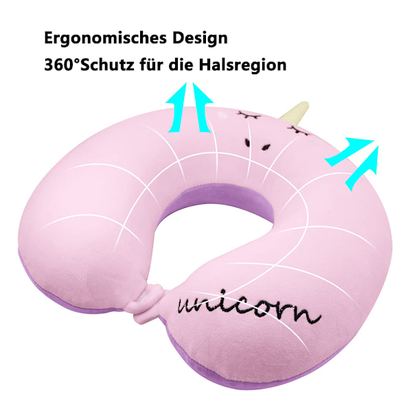 Enhörningsögonmask, Memory Foam-kudde med ergonomisk design, 360 graders stöd, snäppstängning för enkel transport, nackskydd, mångsidig reseanvändning