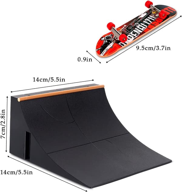 Mini Skateboard Rampe og Tilbehørssæt, Skate Park Deck Truck Boa