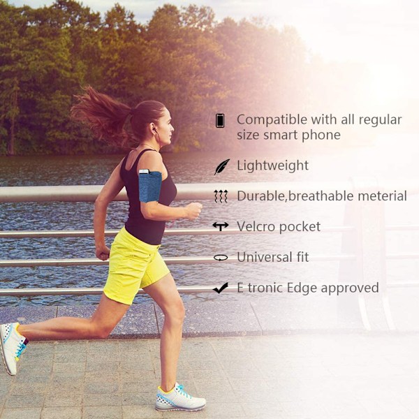Sportarmband för iPhone 12/11/8/7/6/SE/X/XR/XS/Max/Pro och Samsung Galaxy S20/S10/S9/S8/Plus. Löpararmband telefonhållare för träning,