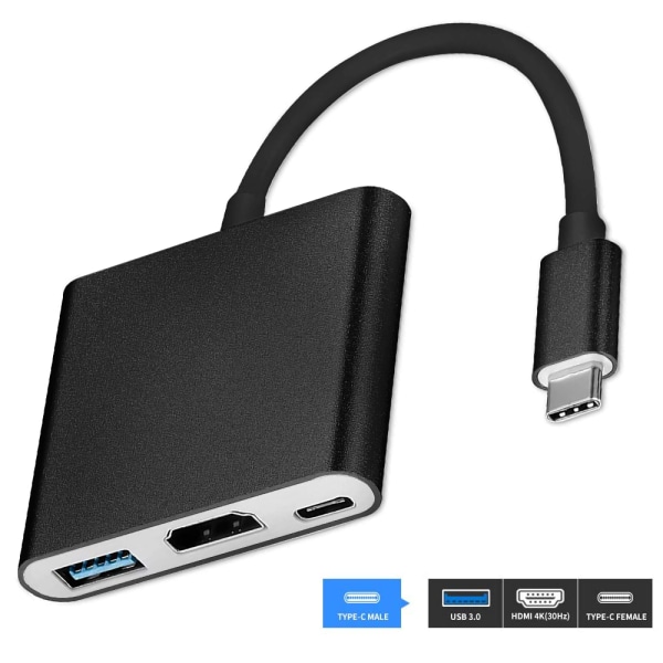 Typ C-adapter, USB 3.1-hubb (USB-C och Thunderbolt 3-port