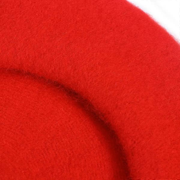Barn Jenter Varm Fransk Stil Beret Lue Solid Beanie Vinter Høst (Rød)