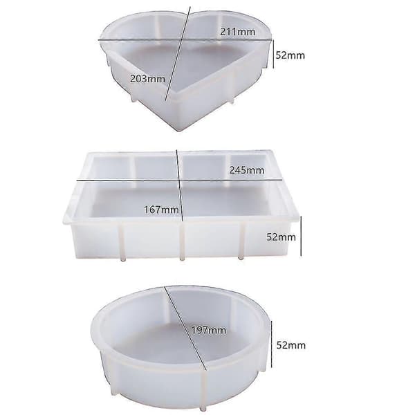Geometri Stor Kube Prøve Speil Silikonform DIY Krystall Epoksy Resin Form (rund)