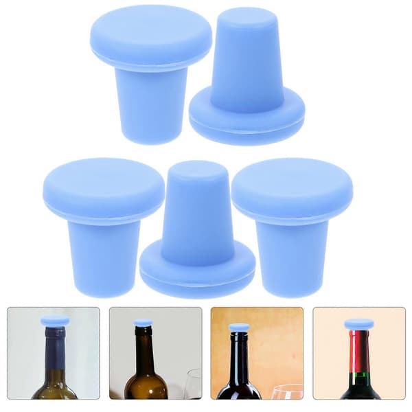 5 stk silikon vinpropp ølflaskepropper vinflaskepropper champagneflaskepropper