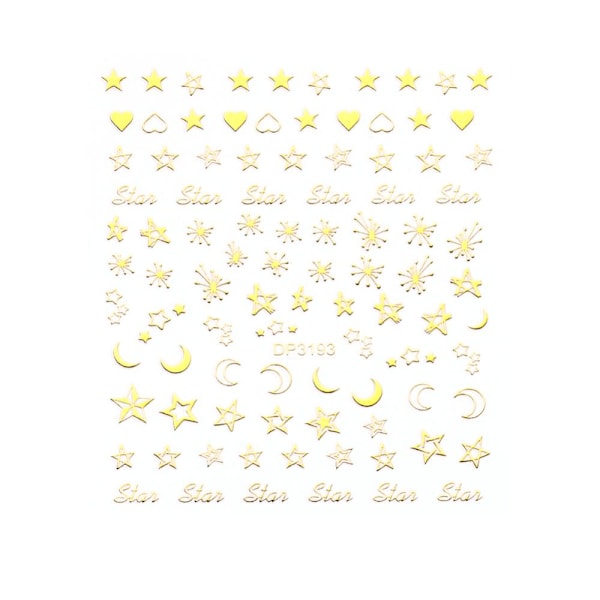 2 ark nagelstickers måne stjärnor blomma söta gulliga