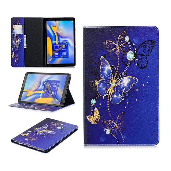 Samsung Galaxy Tab A 10.5 mönstrat flipfodral i läder - Lila Fjärilar Lila
